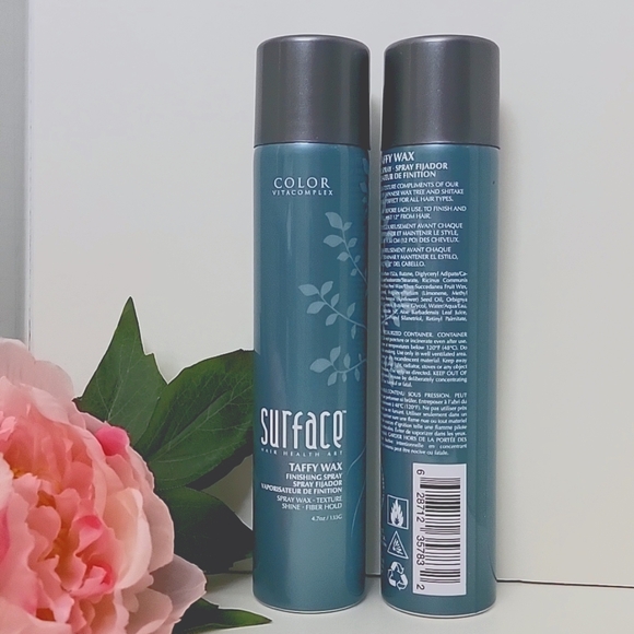 2 pk SURFACE TAFFY WAX Finishing Spray 4.7 oz SPRAY WAX TEXTURE SHINE FIBER HOLD - Picture 2 of 4